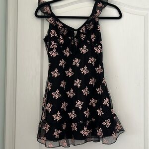 Majorelle Pink and Black Floral Dress
